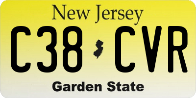 NJ license plate C38CVR