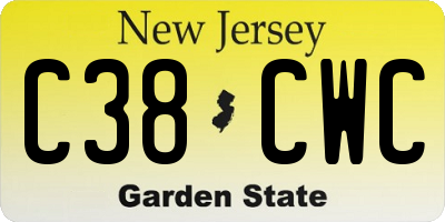 NJ license plate C38CWC