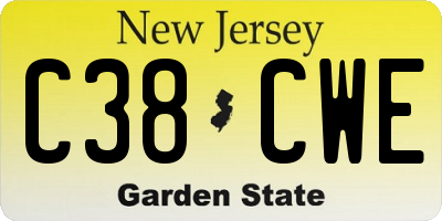 NJ license plate C38CWE