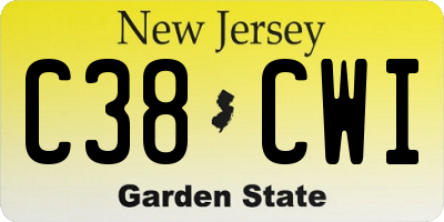 NJ license plate C38CWI