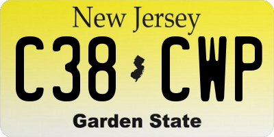 NJ license plate C38CWP