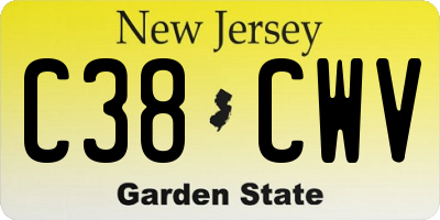 NJ license plate C38CWV