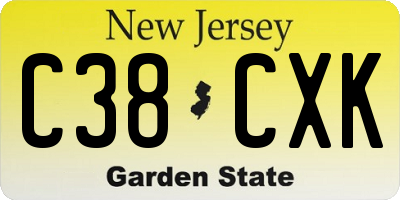 NJ license plate C38CXK