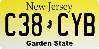 NJ license plate C38CYB