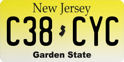 NJ license plate C38CYC