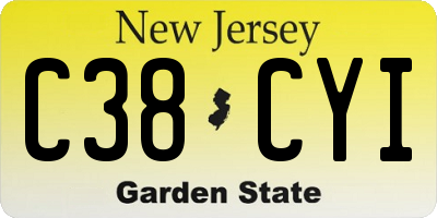 NJ license plate C38CYI