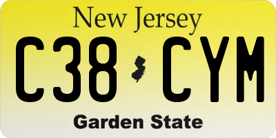 NJ license plate C38CYM