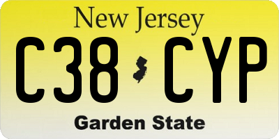 NJ license plate C38CYP