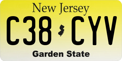 NJ license plate C38CYV