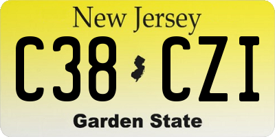 NJ license plate C38CZI