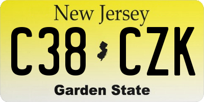 NJ license plate C38CZK
