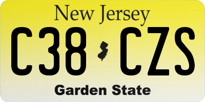 NJ license plate C38CZS