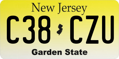 NJ license plate C38CZU