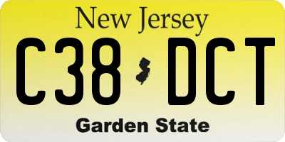 NJ license plate C38DCT