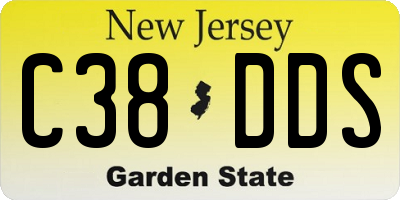 NJ license plate C38DDS