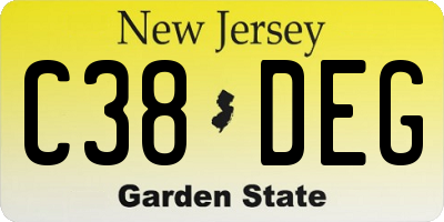 NJ license plate C38DEG