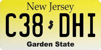 NJ license plate C38DHI