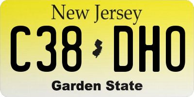 NJ license plate C38DHO