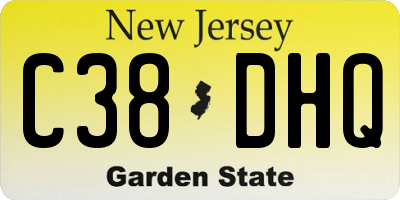 NJ license plate C38DHQ