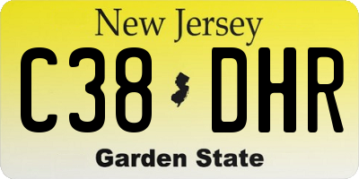 NJ license plate C38DHR