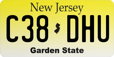 NJ license plate C38DHU