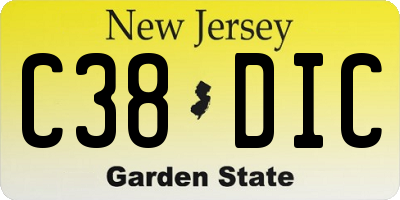 NJ license plate C38DIC