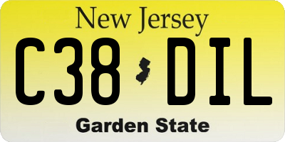 NJ license plate C38DIL