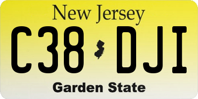 NJ license plate C38DJI