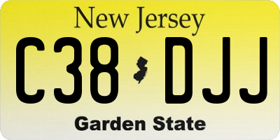 NJ license plate C38DJJ