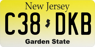 NJ license plate C38DKB