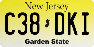 NJ license plate C38DKI