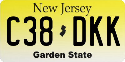 NJ license plate C38DKK