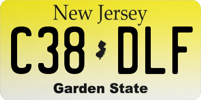 NJ license plate C38DLF