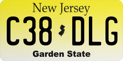 NJ license plate C38DLG
