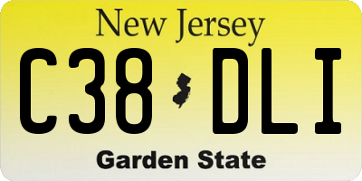 NJ license plate C38DLI
