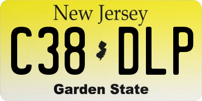NJ license plate C38DLP