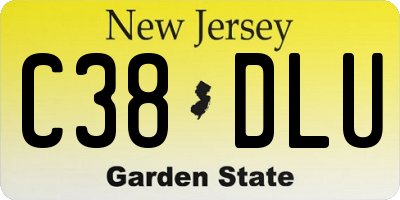 NJ license plate C38DLU