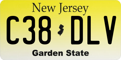 NJ license plate C38DLV