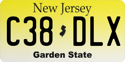 NJ license plate C38DLX