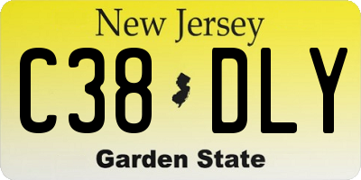 NJ license plate C38DLY