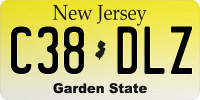 NJ license plate C38DLZ