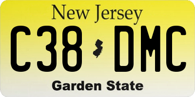 NJ license plate C38DMC