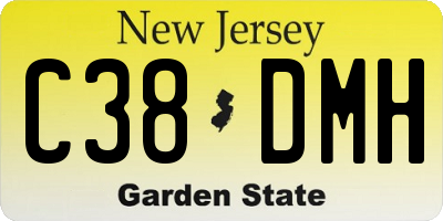 NJ license plate C38DMH