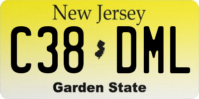 NJ license plate C38DML