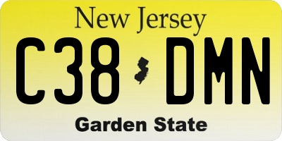 NJ license plate C38DMN
