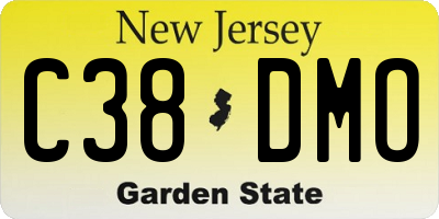 NJ license plate C38DMO