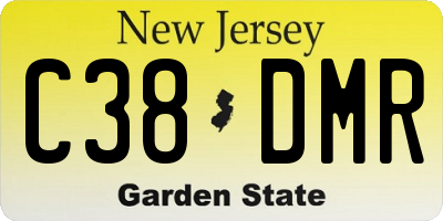 NJ license plate C38DMR