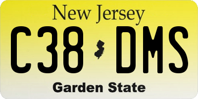 NJ license plate C38DMS