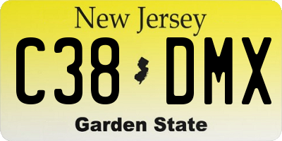 NJ license plate C38DMX