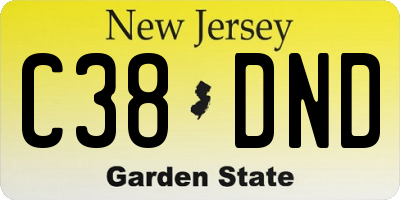 NJ license plate C38DND